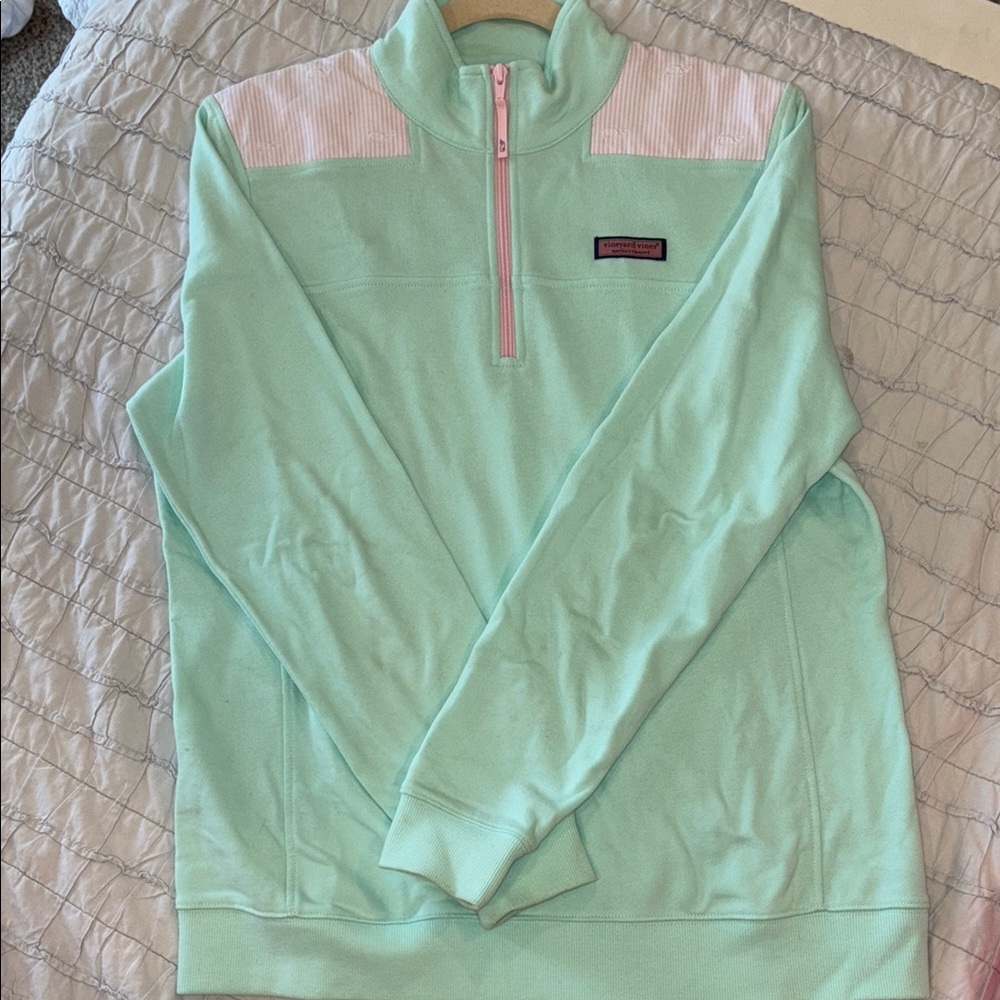 Mint Green Quarter-Zip Pullover